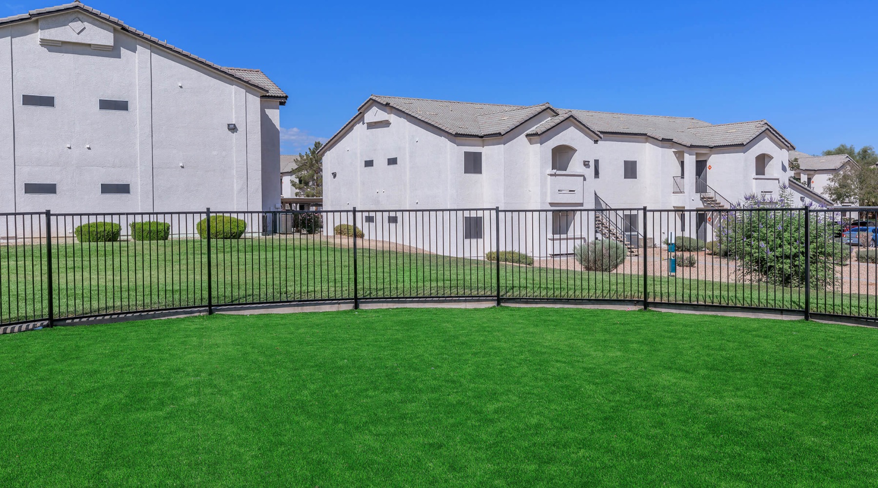 grass area with fenced in sections