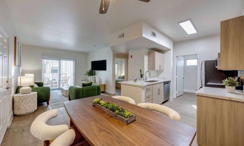 Open concept dining and living room 